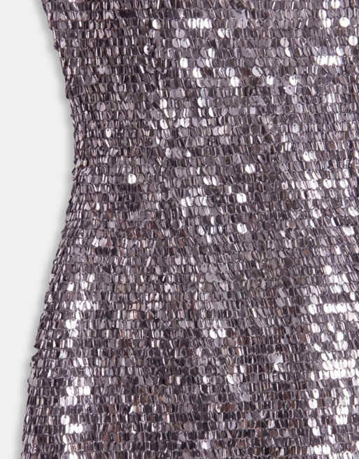 TFNC robe longue bandeau ornementée à détail corset gris anthracite, 8 de 8