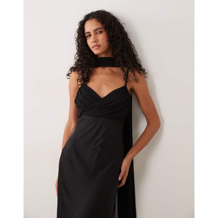 black chiffon scarf for dress TFNC - Maxi - Women - Polyester/Spandex - 4 US It is made of Size:52R Black shawl Homecoming Court Dresses How to Make Sabrina