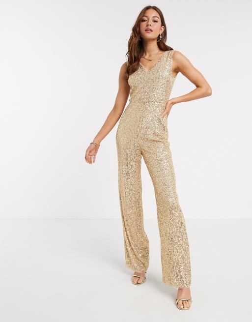 Gold 2024 sequin pantsuit