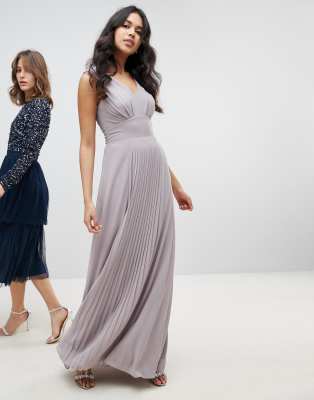 gray maxi bridesmaid dress