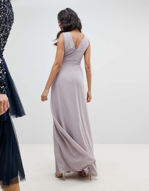 Tfnc sleeveless maxi bridesmaid 2025 dress with pleated skirt