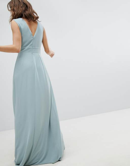 Tfnc sleeveless maxi bridesmaid dress sale with pleated skirt