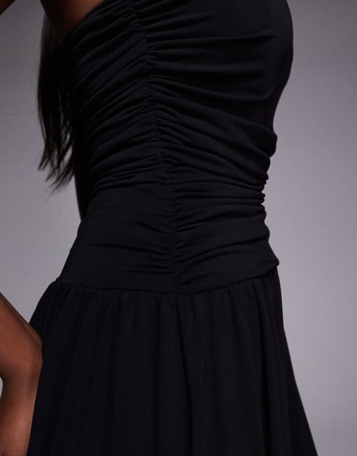 TFNC slinky bandeau harem pant jumpsuit in black, 2 of 4