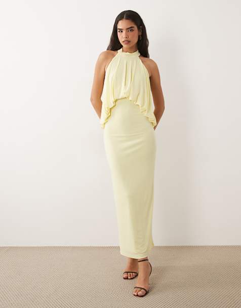 yellow wedding guest dress Dresses shoulder yellow dress Yellow Bridesmaid Dresses Mustard Yellow