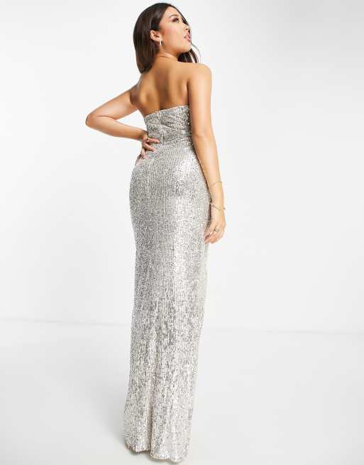 Strapless sequin clearance maxi dress