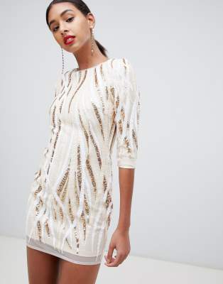 patterned sequin mini dress