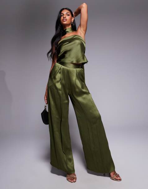 TFNC tailored trousers in Olive - view 1