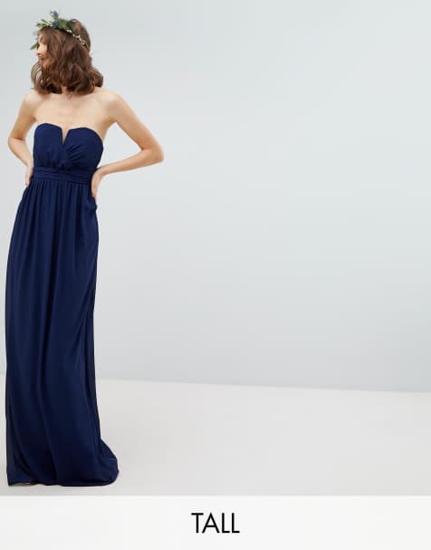 TFNC Tall Bandeau Maxi Bridesmaid Dress