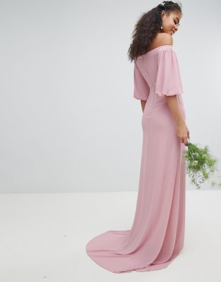 tfnc bardot maxi bridesmaid dress