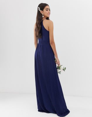 tfnc high neck pleated maxi dress