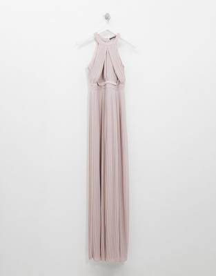 tfnc bridesmaid exclusive pleated maxi dress in grey