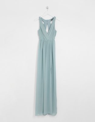 tfnc bridesmaid exclusive pleated maxi dress in sage