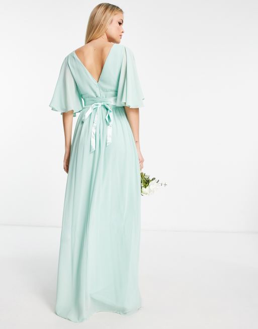 Angel sleeve hot sale bridesmaid dress