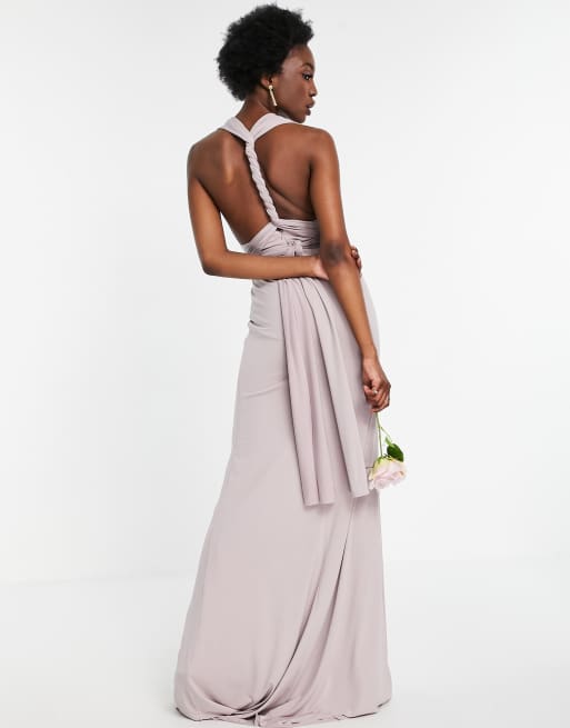 tfnc bridesmaid exclusive multiway maxi dress in grey TFNC Plus bridesmaid exclusive multiway maxi dress in grey