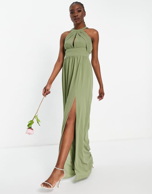 Dusky green 2025 bridesmaid dresses