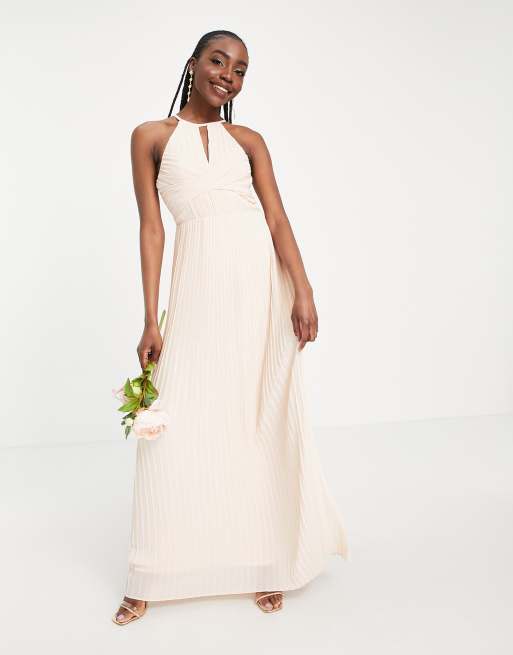 Tfnc sleeveless maxi bridesmaid dress with pleated skirt sale