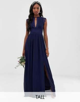 asos navy blue bridesmaid dress