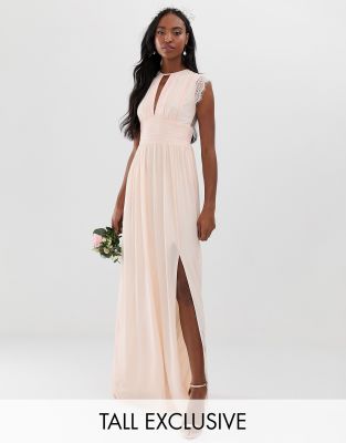 Tfnc pleated maxi bridesmaid store dress with back detail