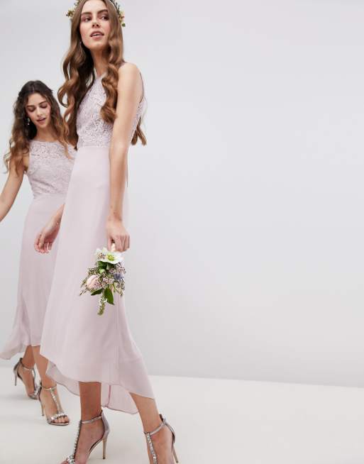 Tfnc lace up clearance back midi bridesmaid dress