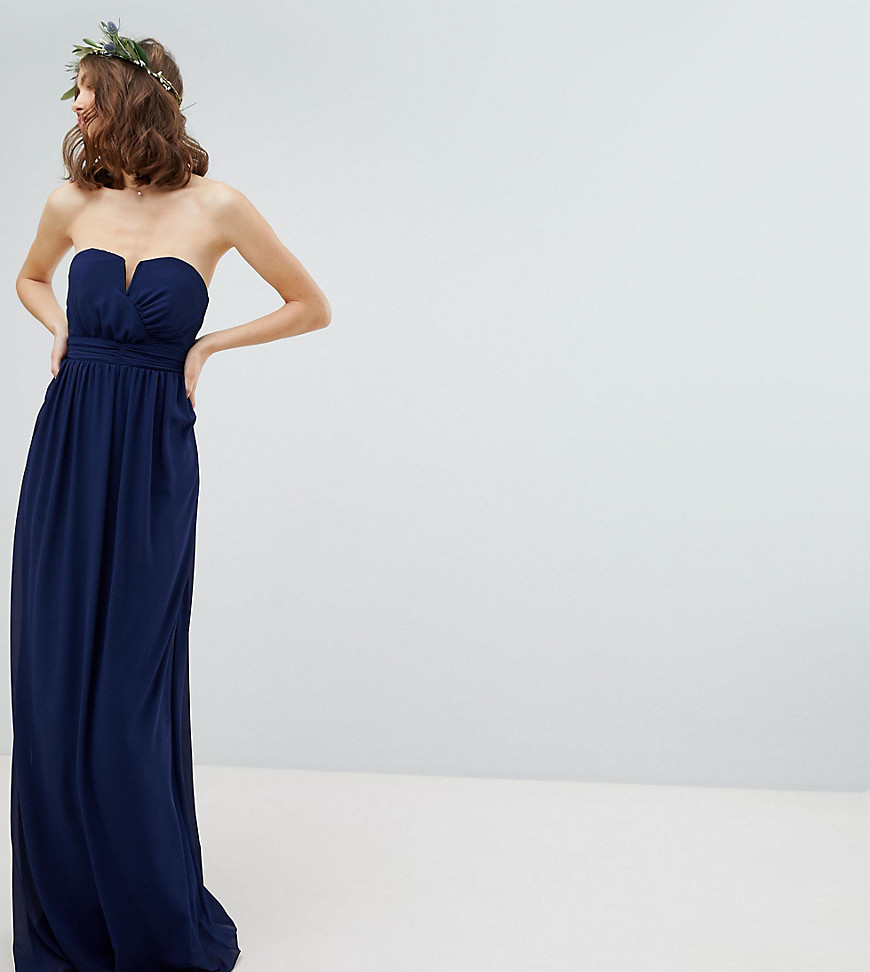 TFNC Tall - Lange bandeau-jurk voor bruidsmeisjes-Marineblauw