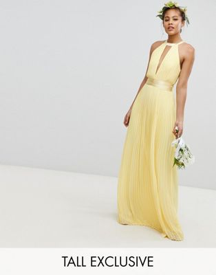 TFNC Tall Pleated Maxi Bridesmaid Dress 