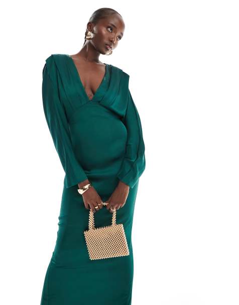 TFNC Tall - Robe longue avec haut style kimono - Vert émeraude - view 1