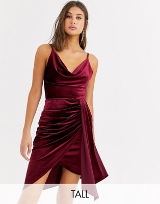 burgundy velvet mini dress