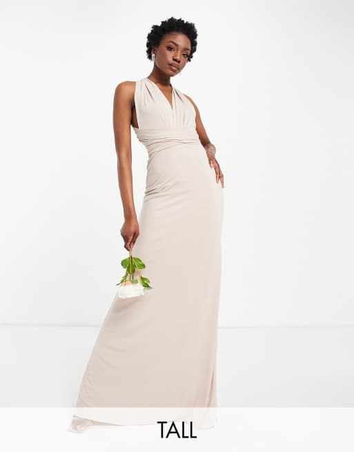 TFNC Tall - Vestito lungo da damigella rosa multiposizione