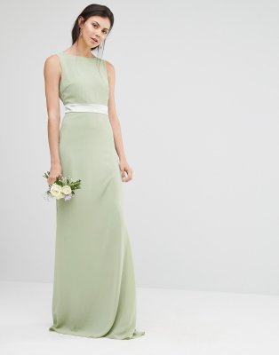 tfnc sateen bow back maxi bridesmaid dress