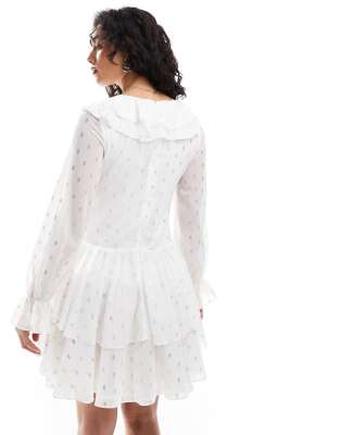 Tfnc Tiered Mini Dress With Ruffle Details In White