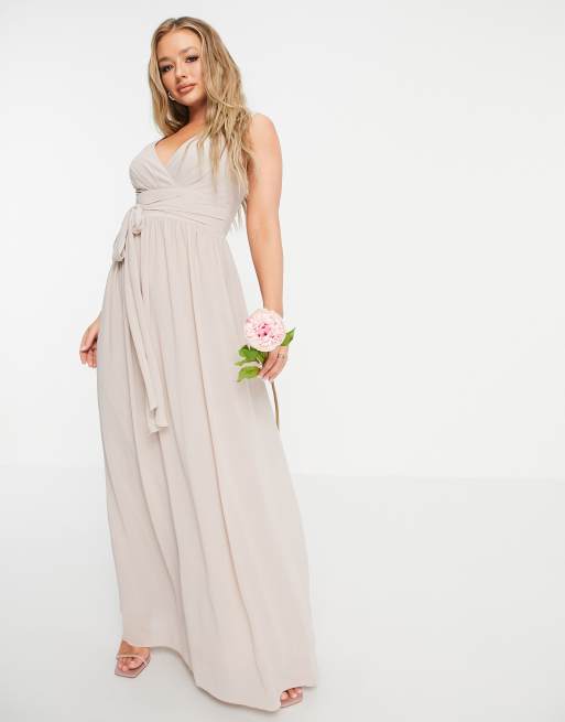 TFNC - Top de demoiselle d'honneur forme cache-cœur en mousseline - Rose