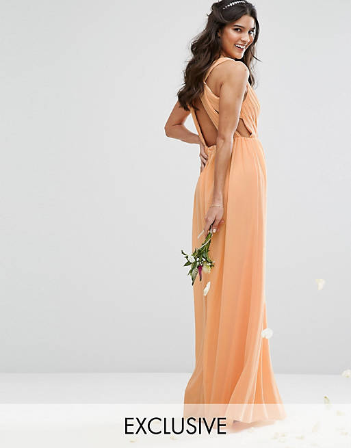 TFNC WEDDING Pleated Maxi Dress With Back Detail