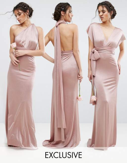 TFNC WEDDING - Robe longue brillante multiposition