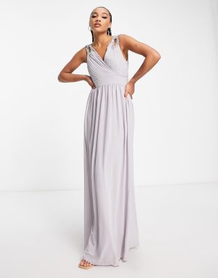 Gray Chiffon Maxi Dress