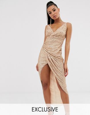 robe sequin rose gold