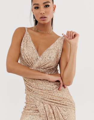 maxi rose gold dress