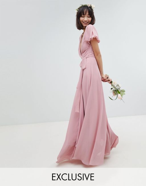 Tfnc wrap hot sale maxi bridesmaid dress