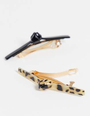 The Basik Edition Knot Hair Barrette 2pk-no Color