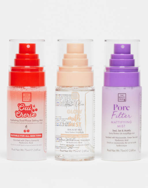 The Beauty Crop - Fix, Spritz & Glow - Lot de 3 mini brumes fixatrices (19 % d'économie), 3 de 4