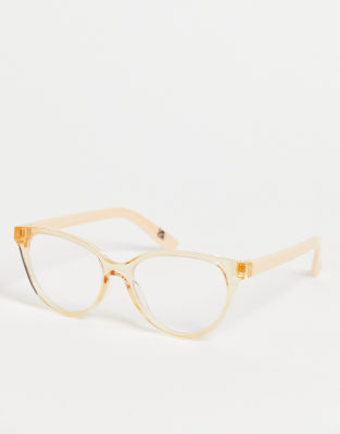The Book Club art of the snore blue light glasses in peach-Orange