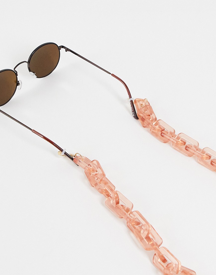 The Book Club chunky glasses chain in pink