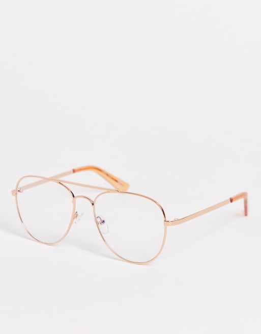 Gold aviator sales blue light glasses