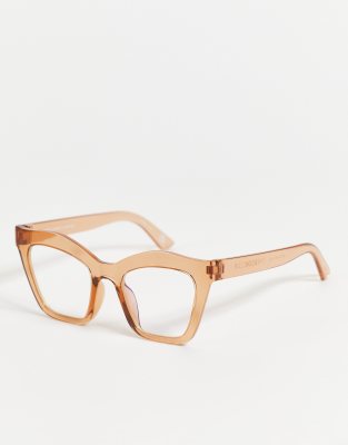 The Book Club rave crew swirled blue light glasses with blush frames-Pink