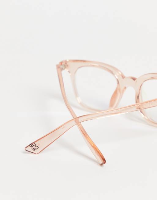 The Book Club snatcher in black tie blue light glasses with blush frames , 4 of 4