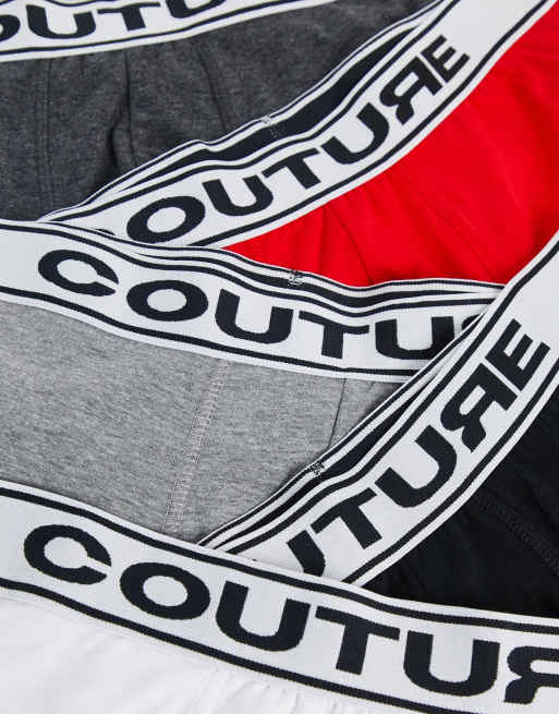The Couture Club 5 pack boxers in red black white gray , 3 of 4