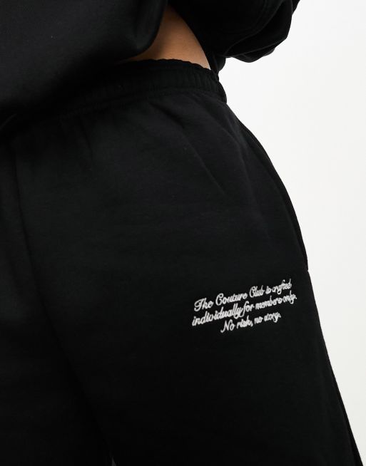 The Couture Club applique joggers in black, 3 of 4