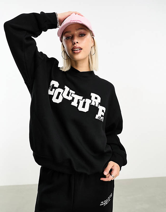 The Couture Club - applique sweatshirt in black