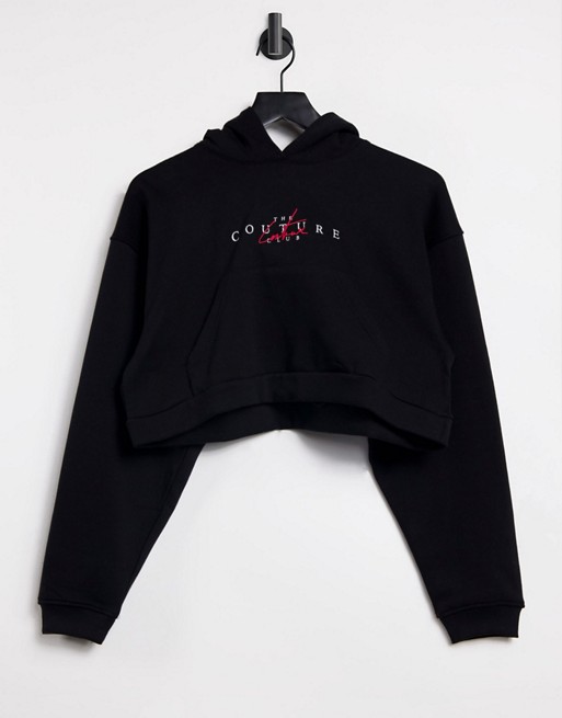 The Couture Club archive logo cropped tracksuit hoodie