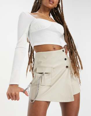 asymmetrical skirt with buckles