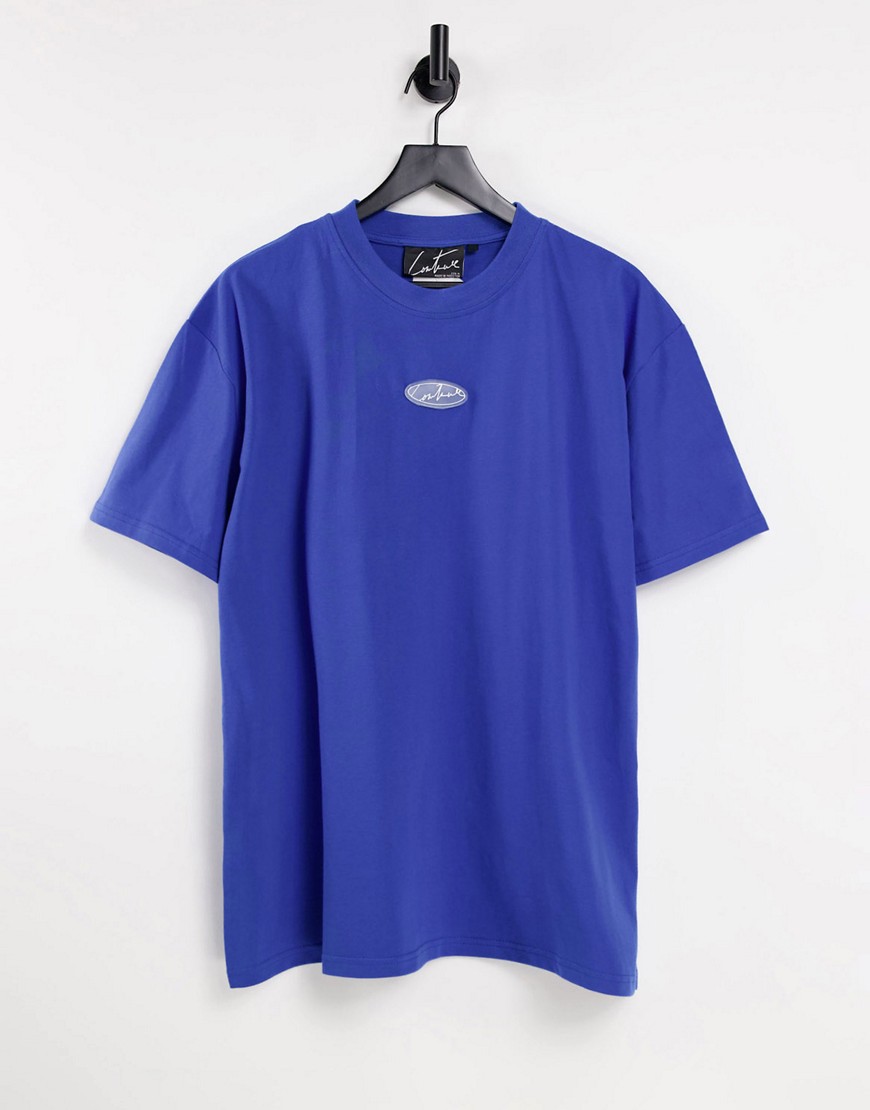 The Couture Club bagdead t-shirt in cobalt blue - part of a set-Blues